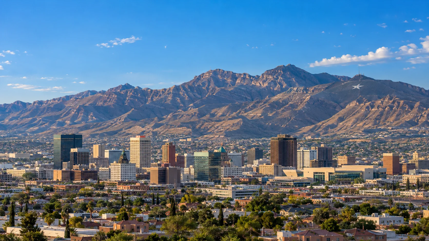 El Paso skyline with the Franklin Mountains